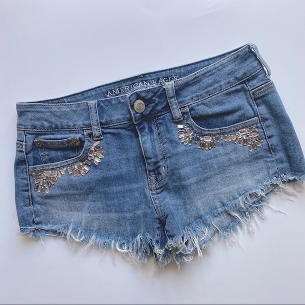 American Eagle Outfitters stretch cut off denim shorts Daisy Duke Short Jeans 2